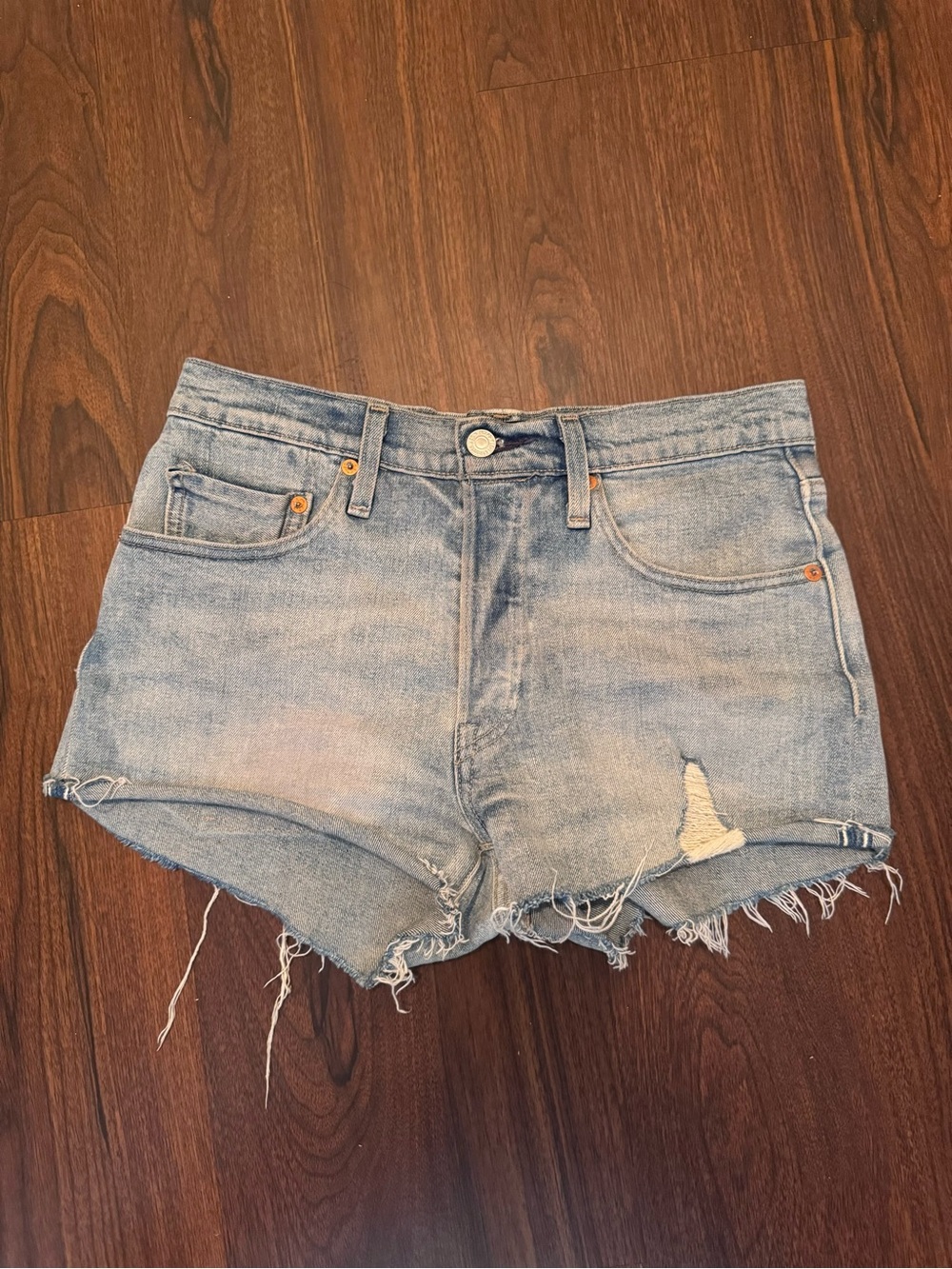 Levi’s Made & Crafted Women's Light Blue Distressed Denim Cutoff Shorts